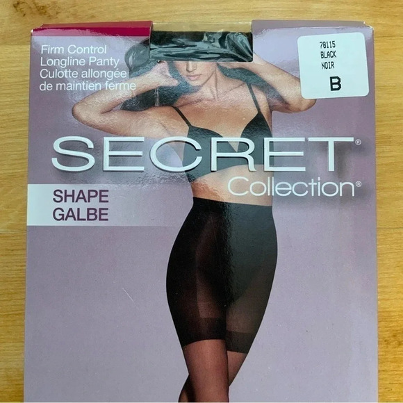 3/$25 SECRET Firm Control Longline Sheer Tights Black - Picture 3 of 11